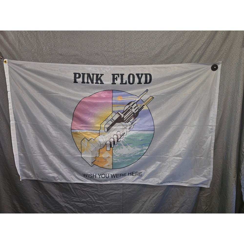 NWOT Pink Floyd Flag Wish You Were Here Silver Handshake Banner 3x5 ft